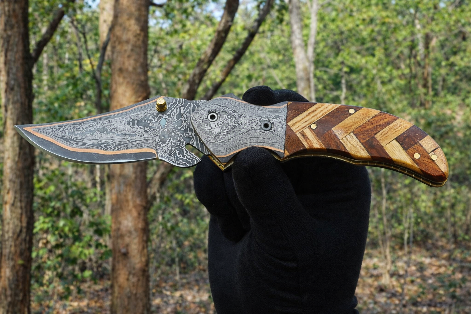 high quality handmade copper & damascus steel knives